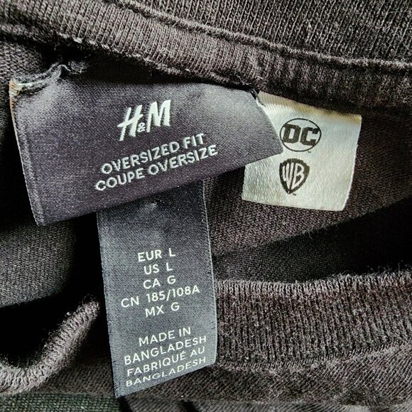 H&M BATMAN NEW Size L DOUBLE-SIDED T-Shirt DC Joker Harley Quin Penguin Riddler - Picture 3 of 4